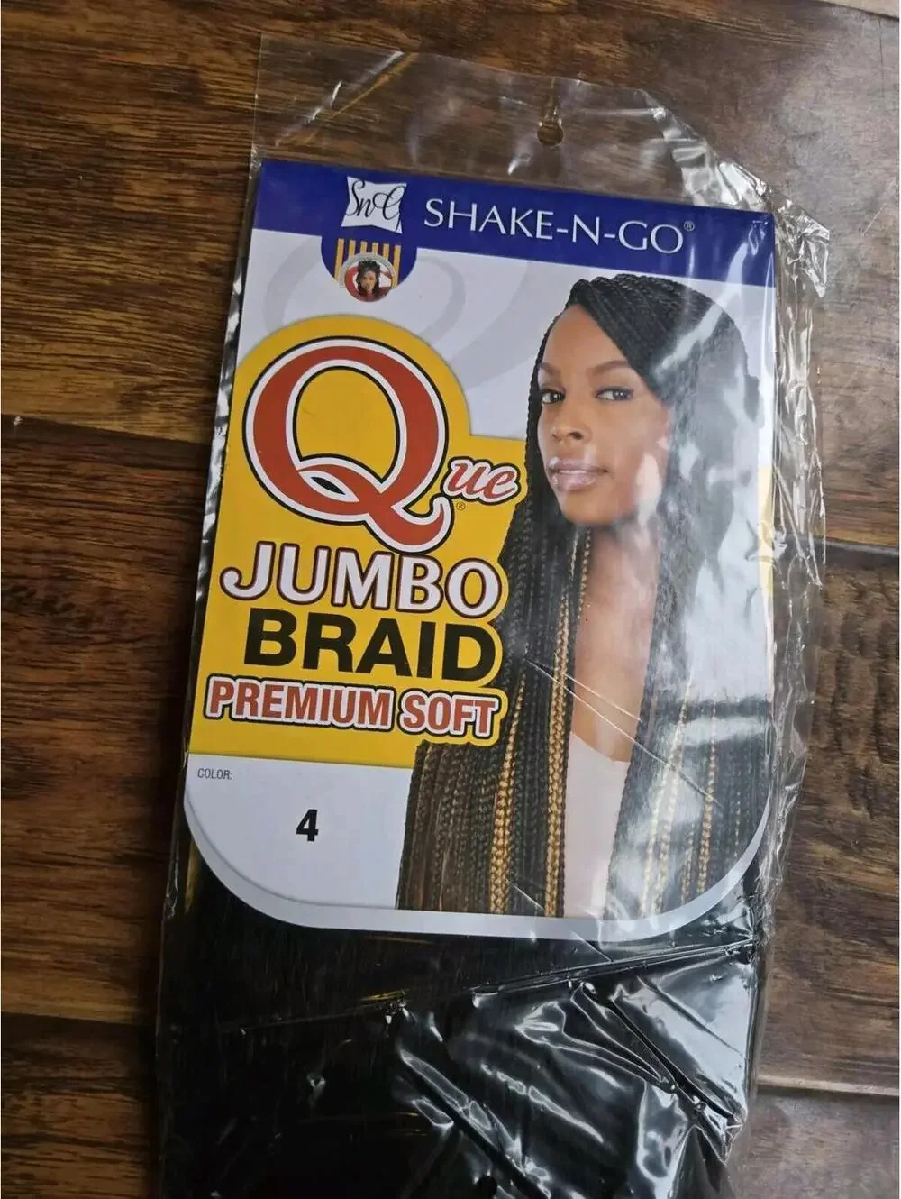 Shake-N-Go Que Jumbo Braid Hair Extensions Premium Soft Color 4 Dark Brown